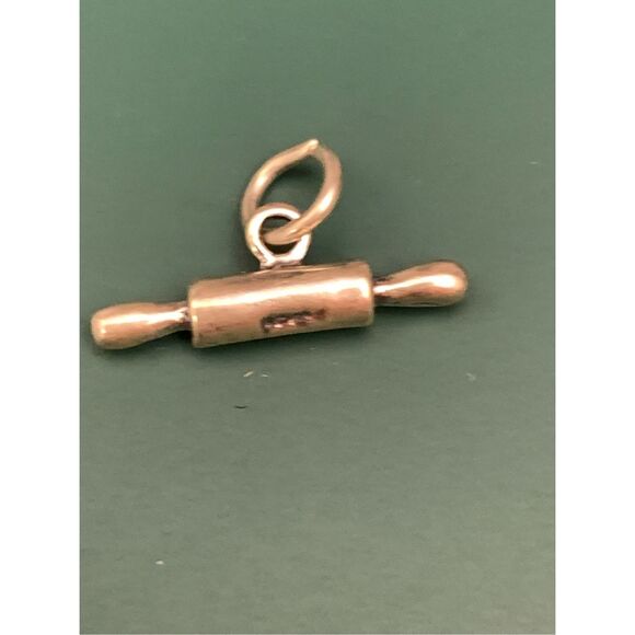 .925 Rolling Pin Sterling Silver Jewelry Charm #baker - Picture 4 of 4